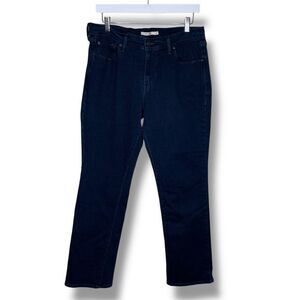 Levis 505 Dark Blue Wash Denim Jeans Straight Leg Women Size W31 L32 Mid Rise